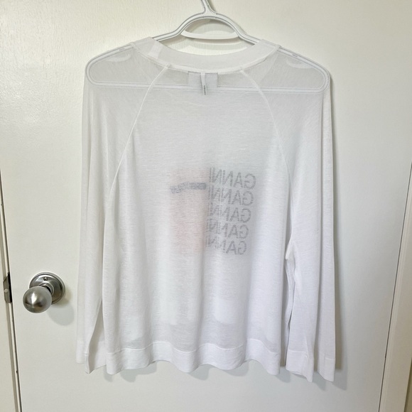 Ganni Light Jersey Oversized T-Shirt White size Medium - Picture 5 of 10